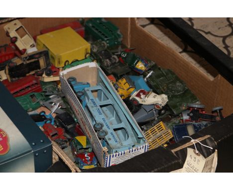 A large quantity of Dinky Toys for restoration. Including Pullmore Car Transporter, Antar Tank Transporter, Centurion Tank, F