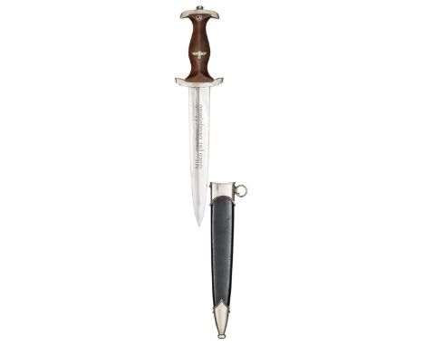 A Third Reich NSKK dagger,  the blade etched with RZM mark over “M7/51, 1938”, and armoured figure (Anton Wingen Jr Solingen)