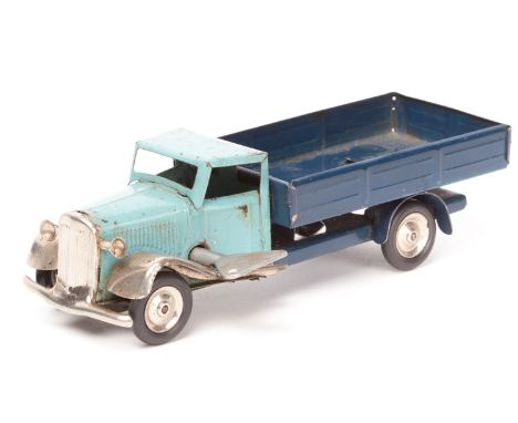 A Tri-ang Minic Standard Type Lorry. An example with light blue cab and bonnet, dark blue body and chassis and black tyres. C
