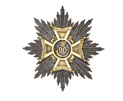 An officer’s Regency pattern shako plate of The 90th (Perthshire Volunteers) Light Infantry. VGC Plate 7                     