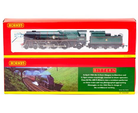 2 Hornby Railways tender locomotives. BR class A4 4-6-2 Bittern 60019 R2247. Plus a BR Merchant Navy class 4-6-2 Brocklebank 