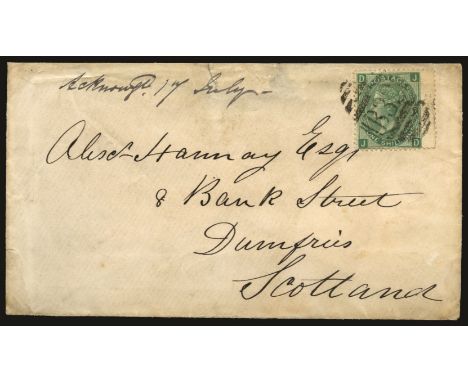GB Used Abroad - Buenos Ayres: 1873 July 13 envelope from Buenos Ayres to Dumfries, franked with a 1s Green plate 7 (SG117), 