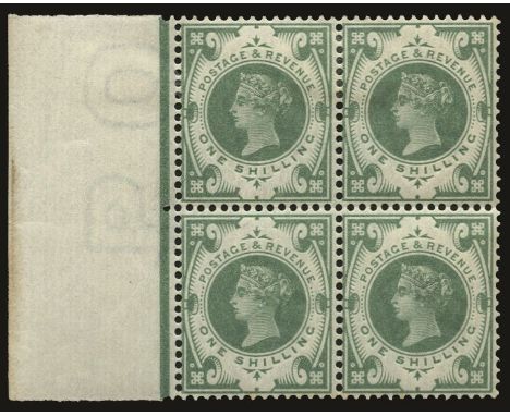 1887-1900 'Jubilee' set of 14 to 1s green and carmine (SG 197/214 between) in blocks of 4 (½d vermilion block of 12, ½d blue-
