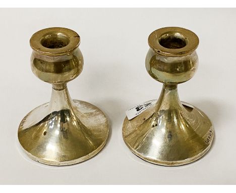 SMALL PAIR OF HM SILVER DWARF CANDLESTICK 