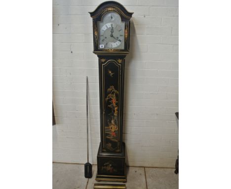 A Quality 19th Century Musical Chinoiserie Grandmother Clock - playing on 9 airs with a very good movement - contained in Chi