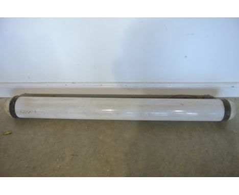 A Vintage cylinder perspex shop lamp - 160 cm long x 16 cm - dome to one end damaged