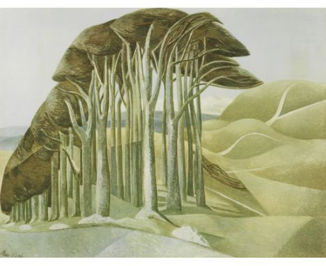 After Paul Nash (British, 1889-1946)Wood on the Downs Offset lithograph in colours, on wove paper, published by the Fine Art 