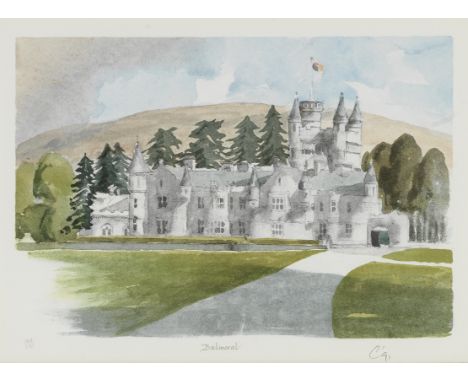 HM King Charles III (British, born 1948)Balmoral Lithograph in colours, 1991, on wove paper, signed, titled, dated and number