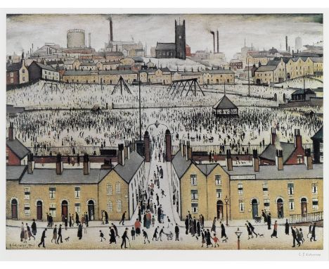 Laurence Stephen Lowry R.A. (British, 1887-1976)Britain at Play Offset lithograph in colours, on wove paper, signed in pencil