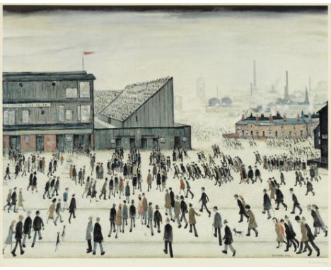 Laurence Stephen Lowry R.A. (British, 1887-1976)Going to the Match Offset lithograph in colours, 1972, on wove paper, signed 