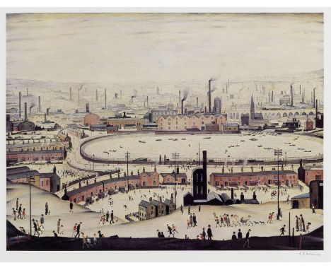 Laurence Stephen Lowry R.A. (British, 1887-1976)The Pond Offset lithograph in colours, 1974, on wove paper, signed in pencil,