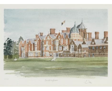 HM King Charles III (British, born 1948)Sandringham Lithograph in colours, 1991, on Somerset wove paper, signed, titled, date