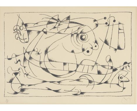 Joan Miró (Spanish, 1893-1983)Plate XIII, from Ubu Roi (Mourlot 496; Cramer books 108) Lithograph, 1966, on Arches wove paper