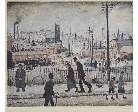 Laurence Stephen Lowry R.A. (British, 1887-1976)View of a Town Offset lithograph in colours, 1973, on wove paper, signed in p