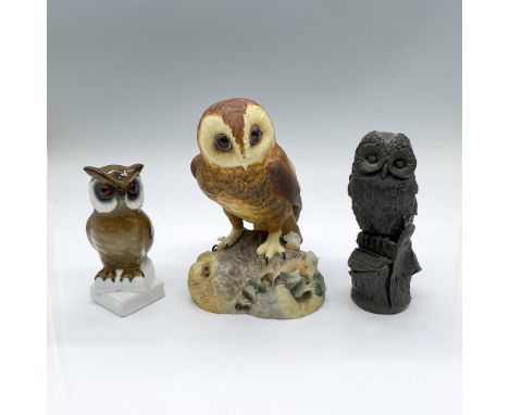 Includes a hand painted Brown Owl from Royal Crown Derby, a high glazed brown owl perched on two books from E&amp;R Golden Cr