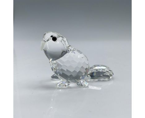 Part of the Endangered Species collection. Clear, faceted body with frosted teeth and black inset eyes. Swarovski backstamp. 
