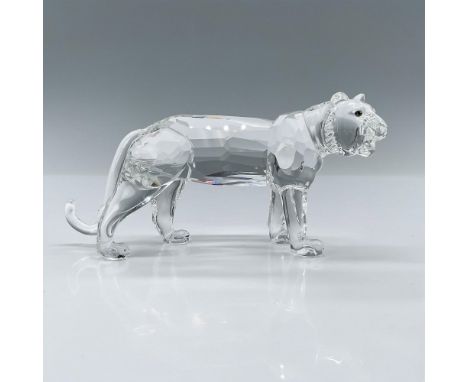 This Swarovski crystal tiger was a member of the Endangered Species collection and is made from clear crystal with jet black 