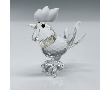 This item is part of the Barnyard Friends collection. The body is made from clear facetted crystal and the rooster has black 