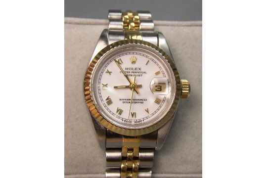 Rolex Oyster Perpetual Datejust Chronometer Damenuhr Wristwatch Gold Stahl Uhr Jubile G