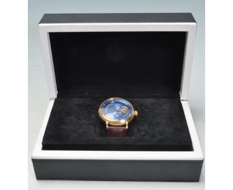 A gentleman's Constantin Weisz limited edition wristwatch model T30CW. The watch having metallic blue dial with roman numeral