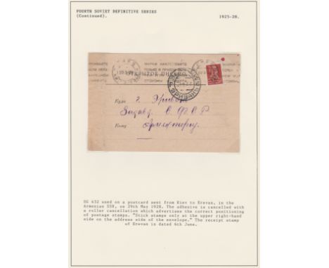 Russia 1925-1928 postcard cancelled 29/5/1928 with a slogan roller cancel of Kiev giving advertises the correct position of p