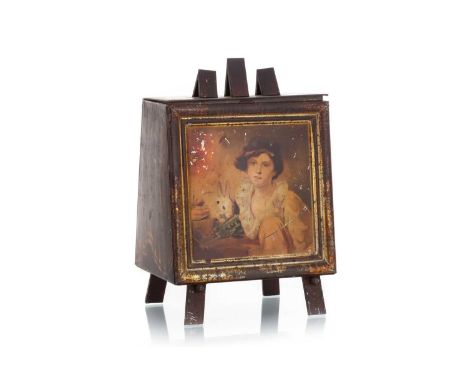 ARTIST'S EASEL BISCUIT TIN, HUNTLEY & PALMERS, CIRCA 1914  modelled in the form of an artist's easel, the easel showing two p