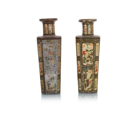 TWO CHINESE VASE BISCUIT TINS, HUNTLEY & PALMERS, CIRCA 1928  each modelled in the form of a Chinese octagonal baluster shape