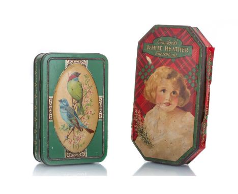 TWO BISCUIT TINS, WILLIAM CRAWFORD & SON LTD AND CHILTON LTD  one dating from the early 20th century, modelled in flat hexago