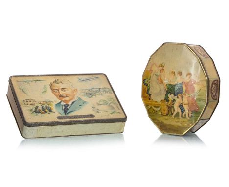 SEVEN BISCUIT TINS, MCVITIE & PRICE, CARR & CO AND OTHERS  one circa 1910, modelled in the form of a frame or portrait, with 