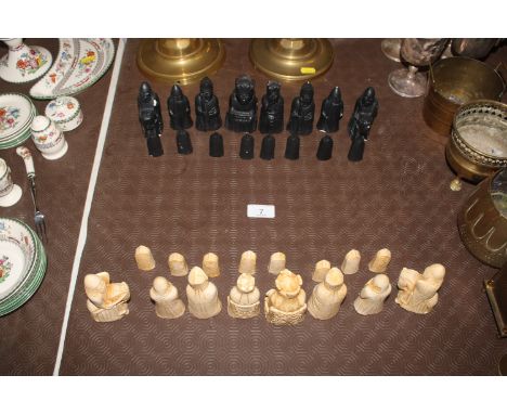 A plaster chess set