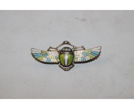 An enamel decorated brooch in the form of an insect marked 800, approx. 2.5gms 