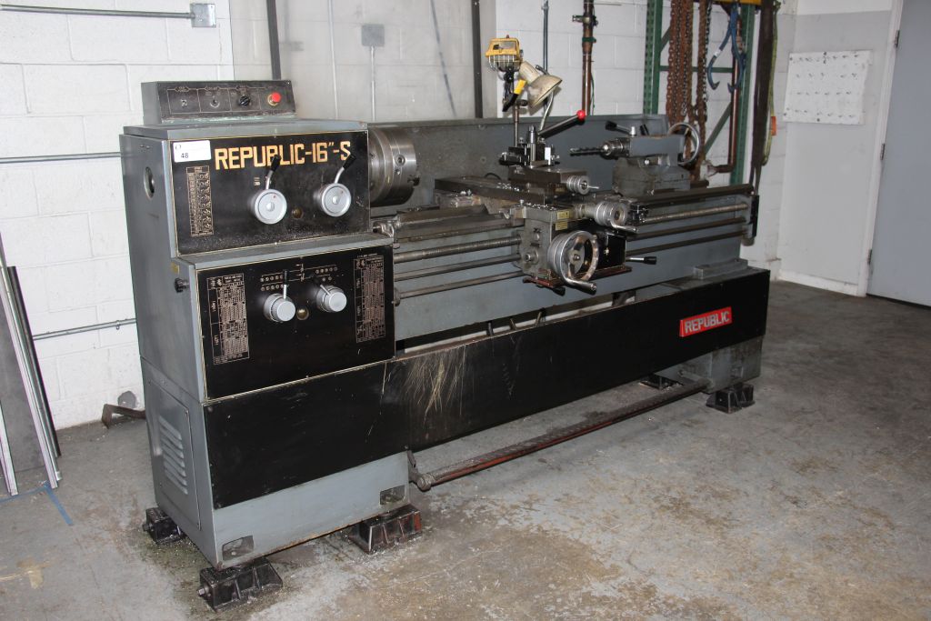 Republic 16" S machine lathe, max spindle speed 1800
