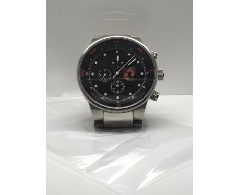 A Vauxhall chronograph wristwatch with stainless steel bracelet