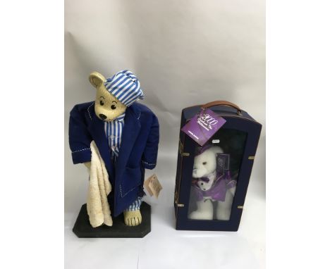 Two large size limited edition collection's bears, one a ceramic composite type