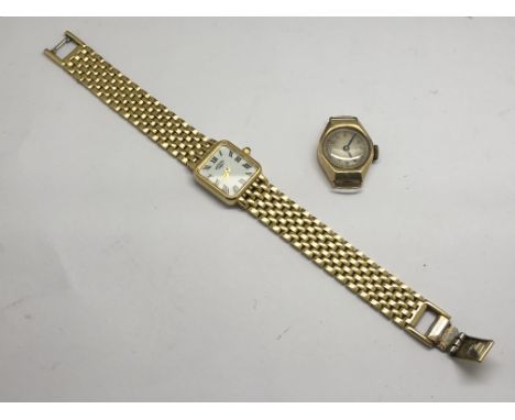 A lady's Rotary watch and a yellow metal watch face