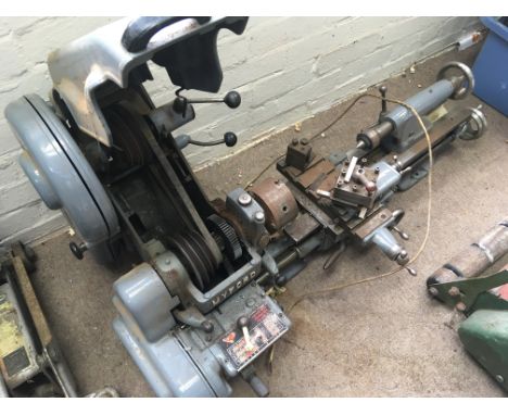 A Myford Super 7 Engineering Lathe with 4 speed cam and three phase motor (untested) in need of checking and some light resto