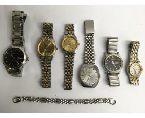 Six assorted gent's watches including a Picador Oyster Perpetual Chronometer and a Bulova