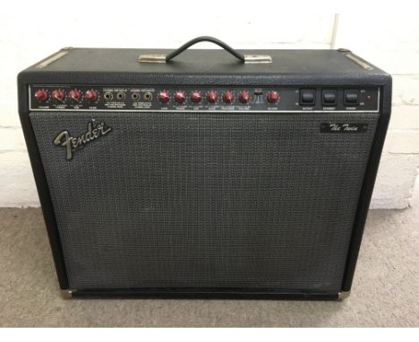 A late 1980's/early 90's Fender Twin guitar amplifier, serial number L077930.