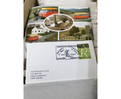 A box containing  The Post mark club cards and post office picture post cards.