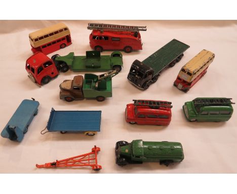 Meccano Ltd Dinky Supertoys Foden; seven Meccano Ltd Dinky Toys vehicles - Fire Engine 555, Commer, petrol tanker, double dec