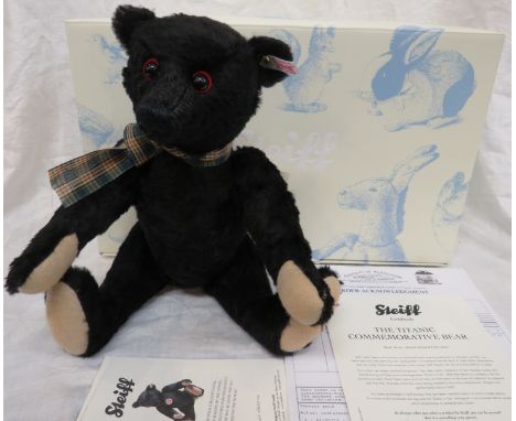 Boxed Steiff The Titanic Commemorative Bear 1735 / 1912 with growler and certificate, together with purchase receipt dated 20