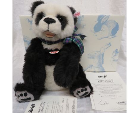 Boxed Steiff Panda Pummy Masterpiece 650 / 2000 with certificate