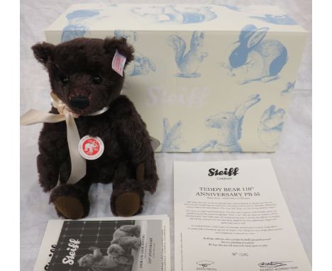 Boxed Steiff Teddy Bear 110th Anniversary PB55 1040 / 1902 with certificate