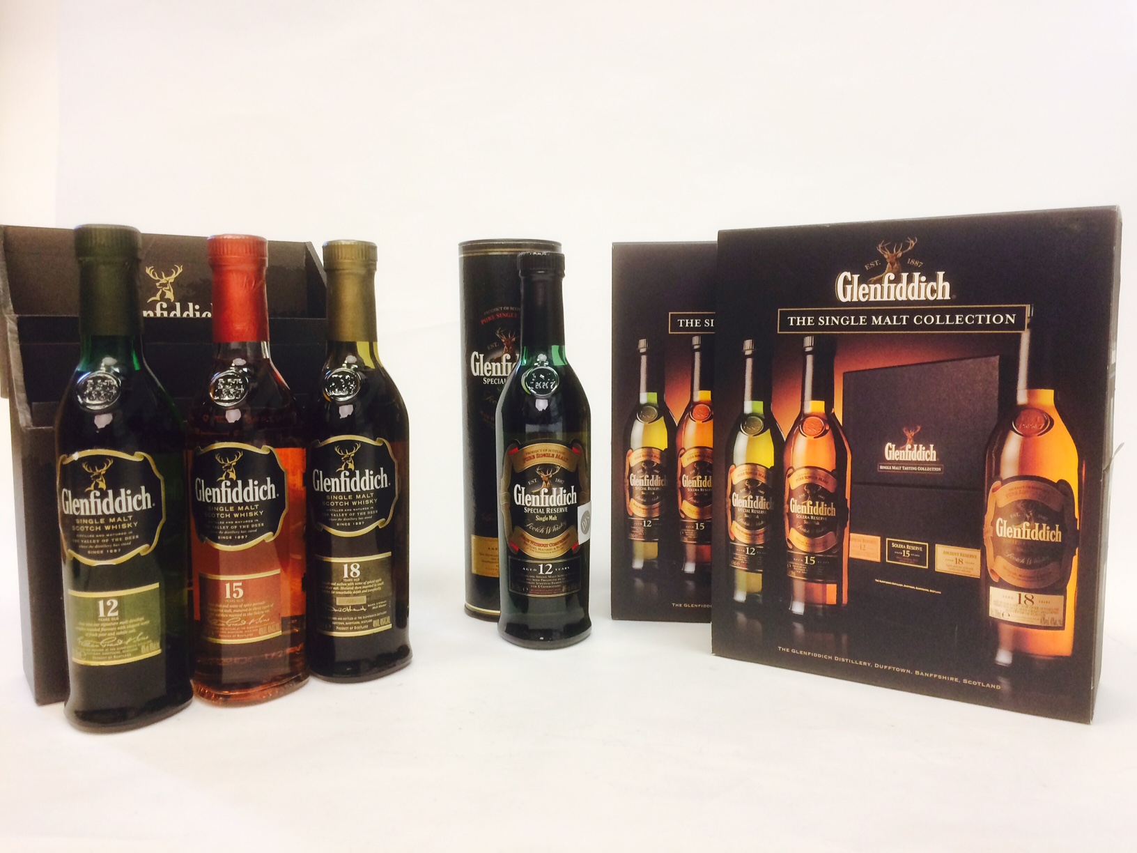 LOT OF 10 GLENFIDDICH QUARTER BOTTLES Comprising of 3 Glenfiddich