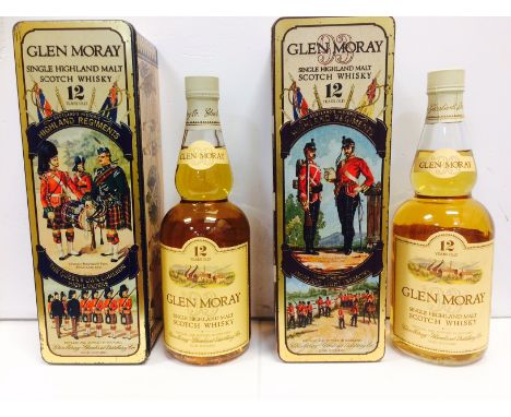 GLEN MORAY 12 YEARS OLD - HIGHLAND LIGHT INFANTRY
Active. Elgin, Moray. 
75cl, 40% volume, in tin. 
GLEN MORAY 12 YEARS OLD -