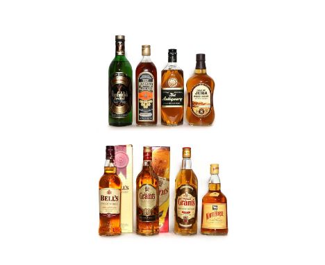 Assorted Whisky to include: Glenfiddich, Pure Malt Scotch Whisky, Over 8 Years Old, 70 proof, 26 2/3 fl. ozs, one bottle; The