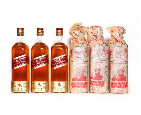 Johnnie Walker, Red Label, Old Scotch Whisky, 1960s bottling, 70 proof, 26 2/3 fl. ozs, (6, boxed)