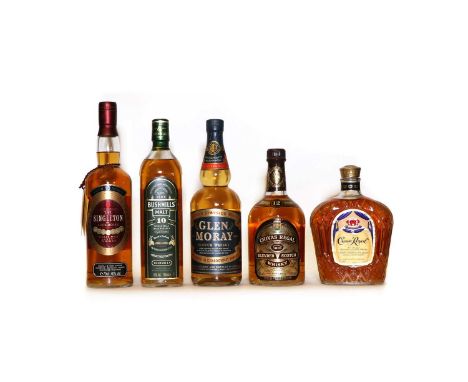 Assorted Whisky to include: The Singleton of Auchroisk, Single Malt Scotch Whisky, Aged 10 Years, 1990s bottling, 40% vol, 70