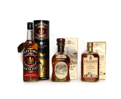 Assorted whisky to include: Dufftown, Glenlivet, Pure Malt Scotch Whisky, 8 Years Old, 1980s bottling, 40% vol, 75cl, one bot