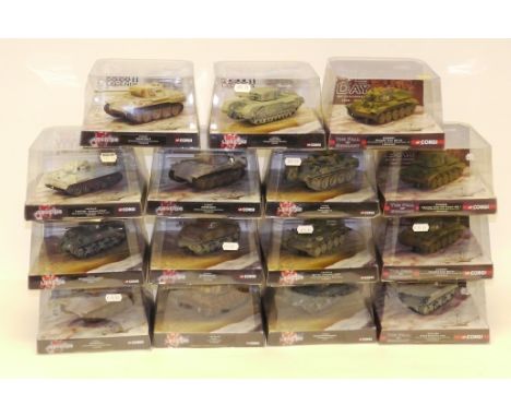 Corgi WW II Legends,  A collection of 1:50 scale models of tanks, including Russian Front, D-Day Landings, Fall of Germany, W